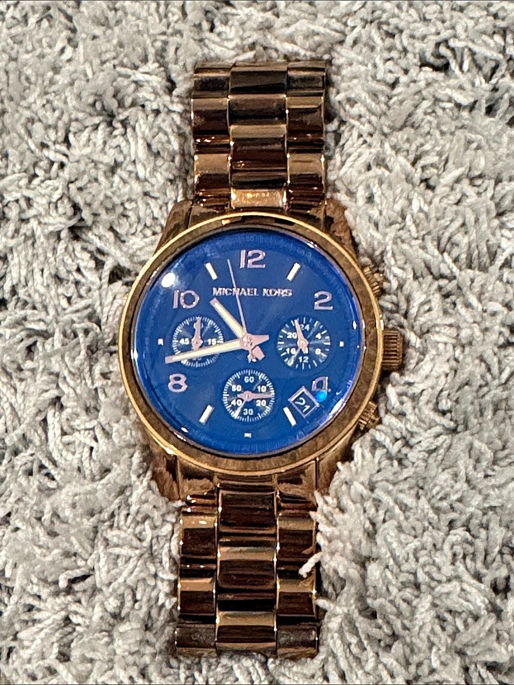 Michael Kors MK-5948 Blue Dial Gold-Tone Watch